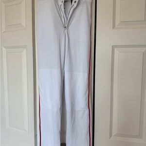 Champro Youth Large white baseball pants with red stripe